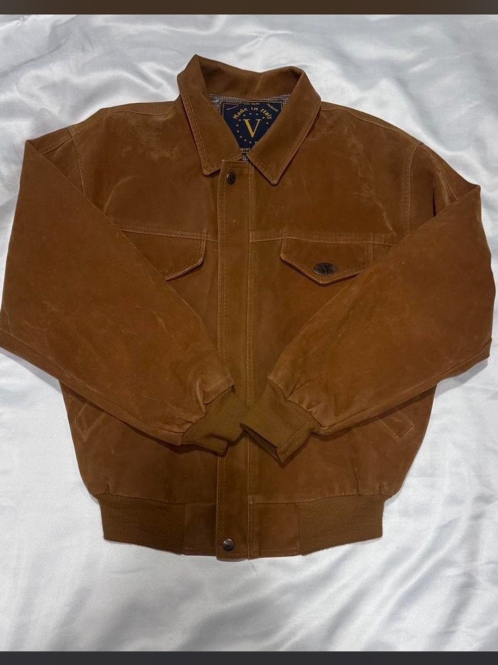 Vince Brown Suede Bomber Jacket